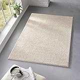 Taracarpet Teppich Kurzflor weicher Designer Uni Bodenbelag Madrid fürs Wohnzimmer, Kinderzimmer, Schlafzimmer und die Küche geeignet Creme Weiss 160x220 cm