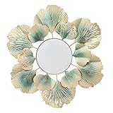 Cafopgrill Wandspiegel, Ginkgoblatt-Wandspiegel, Hängespiegel, Wanddekoration für Schlafzimmer, Wohnzimmer (Eine Art)