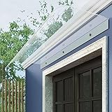 Türvordach Fenstervordach,Haustürvordach,Garten Terrasse Vordach Für Haustür,Polycarbonat Regen Schutz Abdeckung,Uv Beständig/Wasserdicht/Transparent Türdach,Pultvordach,Clear-50x270cm/19.7 * 106in