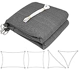 Laneetal Sonnensegel Rechteck, Sonnenschutz Garten Balkon Terrasse HDPE atmungsaktiv Schattenspender Rechteckig 4 x 6 m Grau