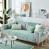 Suuki hussen für Sofa,sofaläufer,sofaüberwurf,Sofa Protector Cover für Ledercouch,rutschfeste warme Sofabezug,Couchüberwurf für Wohnzimmer/Spielbereich,Möbelbezüge-hellgrün_90 * 120 cm