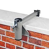 Videx Sonnenschirmhalter Balkon-Mauerbrüstung Aluminium-farbig, Ø Schirmstock bis 40 mm, sehr stabil, Sonnenschirm Halterung Balkonbrüstung, Balkonmauer