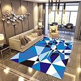 Kunsen Weicher Geometrisch minimalistisches Wohnzimmer Teppich küche blau Moderne teppiche Salonteppich200x300CM