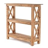 Massives SCHUHREGAL Siena | Massivholz, 90x92x33 cm | Holzregal, Schuhablage, natürliches Bücherregal, Standregal, Aufbewahrungsregal, Holz Badregal