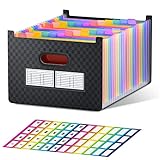 ThinkTex 26 Taschen Expanding File Folder, Upright & Open Top, A-Z Bunte Register, Größere Kapazität Akkordeonordner, Leraar Benodigdheden