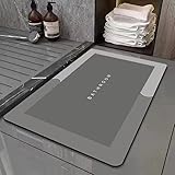 STYLIFING Badezimmerteppiche, super saugfähig, schnell trocknend, Gummi, rutschfest, waschbar für Badewanne, Dusche und Waschbecken (rechteckig, 40,6 x 61 cm, grau)