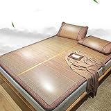 Sommer-Schlafmatte, Bambusmatte, Sommer-Schlafmatte, kühlende Sommer-Schlafunterlage, Rattan-Matratze, doppelseitiges Klappbett, Klimaanlagenmatte, gratfrei, kühl und bequem (120 x 190 cm/47