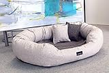 tierlando® Luxus orthopädisches Hundesofa BALOU Hundebett Visco Plus Matratze | Handwebcharakter | Premium-Lounge! Gr. XXL 140cm Creme Beige Töne