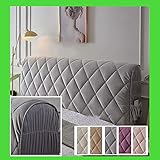 Kopfteilbezug für Doppelbett/Einzelbett, gepolstert, elastischer Bezug, Staubschutz, aus Baumwolle, Verdickung, kratzfest, Kissen, grau, 180 cm