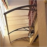 Tür Fenster Regenschutz Abdeckung Überdachung Vordächer UV-Schutz Schatten Abdeckung Polycarbonat Außenterrasse Veranda Vordach für Haustür(Color:Clear;Size:120x122cm)