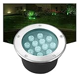 GOFQB OutdoorSteelIn-Bodenleuchten IP67 Wasserdichte Deckleuchte Einbauleuchte LED Scheinwerfer für:Landschaftsdekoration, Garten, (Color : Green, Size : 9W)