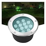 GOFQB OutdoorSteelIn-Bodenleuchten IP67 Wasserdichte Deckleuchte Einbauleuchte LED Scheinwerfer für:Landschaftsdekoration, Garten, (Color : Green, Size : 9W)