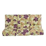 Patio Hollywoodschaukel Auflagen Set Monte Carlo 170 cm/ 3 x 57 cm Polster für 3-Sitzer 4-Sitzer Hollywoodschaukel Bankauflagen 3-Teilige Schaukelauflage Sitzkissen gesteppt Blumenmuster Mehrfarbig