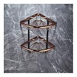 MAVNES Duschablage Ecke 2021 Badezimmerregal, Rose schwarz Doppelschicht Badezimmer Eckregal, Badezimmerhalter, Duschraumkorb Bad Zubehör Badezimmer Regal