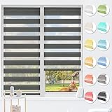 HOMEDEMO Doppelrollo Klemmfix ohne Bohren & mit Bohren, Rollos für Fenster und Tür, (Anthrazit, 100x210cm) Duo Rollo Klemmrollo lichtdurchlässig, Fensterrollo Sichtschutz