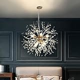 Vikaey Modern Kronleuchter Kristall, Pendelleuchte Esstisch, Feuerwerk Sputnik Chandelier, Esstischlampe Hängend, Hängelampe Für Schlafzimmer Küche Wohnzimmer Esszimmer (8 Licht,Gold)