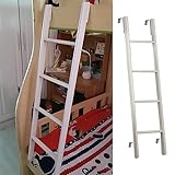 Hochbett Leiter Verstellbare Etagenbettleiter mit Haken, Weiße Kletterleiter für Die Schulkoje, Kurze Metallleiter für Loft-Schränke, Wohnmobil-Lager (Size : 130cm/50)