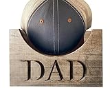 PAREKS Aufbewahrungsorganisator für Baseballmützen, Vatertags-Holz-Bastel-Baseball-Hut-Box, Baseball-Hutbox oder Garderobe, Wohnzimmer, Bücherregal aus Holz zum Vatertag