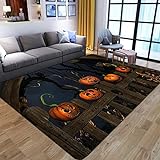 PURDU Gruseliger Kürbis Halloween-Party Anti-Rutsch-Küchenzeile Teppich Bodenteppich, Vintage waschbarer Teppich für Schlafzimmer Eingang Badezimmer