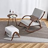 Schaukelstuhl mit Ottomane, Schaukelsessel Gepolstert mit Dickem Gepolstertem Kissen, Einzelner Sofasessel, Möbel für Das Wohnzimmer (Color : Style 3)