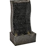 STILISTA® Gartenbrunnen Wasserfall 49 x 28 x 20 cm, mit LED Beleuchtung, inklusive Pumpe