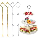 4 Set Etageren Stangen, Stange für Etagere 3 Stöckig, Etagere für Hochzeitstorte, Tortenständer 3 Etagen, Etagere Bausatz, für Obsttablett, Snackteller, Buffet Torten Halter (Platte Nicht enthalten)