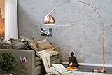 Licht-Erlebnisse Standlampe 170cm Retro elegant gebogen bewegliche Kugel Schirm Wohnzimmer Esszimmer Leuchte Kupfer