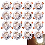 Herrselsam–LED Einbaustrahler 20er Set–3W Deckenstrahler Warmweiß–led einbauleuchten 265v flach für den Innenbereich – mit geringer Einbautiefe Innenbereich – mit geringer Einbautiefe