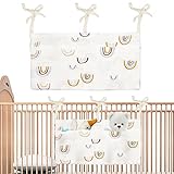 Babybett Umrandungen Organizer, Baby Kinderzimmer Organizer für Babywindeln, Spielzeug (20 x 40cm Weißer Regenbogen)