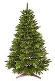 Premium Weihnachtsbaum künstlich 220cm TESTSIEGER - Naturgetreue Spritzguss Elemente, Made in EU - Künstlicher Weihnachtsbaum mit Holzständer und Aufbewahrungstasche –Tannenbaum künstlich Pure Living