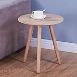 GOLDFAN Beistelltisch Rund Wohnzimmertisch Holz Runder Couchtisch Klein Sofatisch Schlafzimmer und Wohnzimmer 40x40x45cm