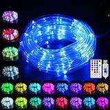 WUJUN LED Schlauch RGB Außen 10M 100 LED mit USB, IP68 Wasserdicht Lichtschlauch 16 Farben 4 Modi mit Fernbedienung & Timer, Bunt Lichterschlauch für Weihnachten Party Balkon Hochzeit Deko