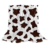 GIAPB 2Pcs Weiche Überwurfdecke für Couch,dekorative Decke,Mikrofaserdecken,Decken für Frauen,59x78.7 in,Braun gefleckte Kuhstruktur
