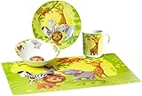 Ritzenhoff & Breker Kindergeschirr Set Dschungeltiere mit Platzmatte, 4-teilig