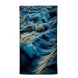 Syhibaba Strandtuch Blaues Meer Strandhandtuch Schnelltrocknend Sandfrei, Mikrofaser Badetücher Strandtücher für Camping Reise Fitness Wandern, Leichtes Dünnes Tragbares Strandlaken, 140x200 cm