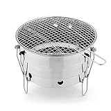 Holzkohle-BBQ-Grills, Outdoor-Barbeque-Grill, Edelstahl-Grill-Grillgestell, Kombinations-Grill-Smokers für Outdoor-Picknick, Camping, Terrasse, Garten