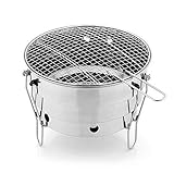 Holzkohle-BBQ-Grills, Outdoor-Barbeque-Grill, Edelstahl-Grill-Grillgestell, Kombinations-Grill-Smokers für Outdoor-Picknick, Camping, Terrasse, Garten