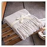 Baumwollfaser-Musselin-Überwurfdecke für Schlafsofa, Klimaanlage, Decken für Kinder und Erwachsene, Bettwäsche, Bettdecke (weiß, 130 x 160 cm)