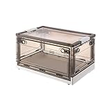 U.Uberlux Aufbewahrungsbox auf Rollen mit Deckel transparent, 4 Seiten Öffnung, faltbare Box, Faltbox, Ordnungsboxen, Box, Kiste, Kunststoffkiste, 54 x 36 x 30 cm