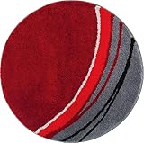 Erwin Müller Badematte Mykonos, Badteppich, Badvorleger rutschhemmend rot Größe rund: 90 cm Ø - kuscheliger Hochflor, für Fußbodenheizung geeignet (weitere Farben, Größen)