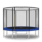 Baunsal® Trampolin Outdoor Ø 305 cm (FGOS) blau Komplettset Sprungmatte mit Schutzrand inkl. Netz und Leiter Gartentrampolin Outdoor Spielzeug Kinder Trampolin Kinder Outdoor Spielzeug Garten