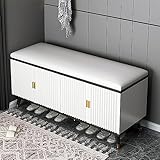 Schuhschrank,Schuhbank Mit Sitzkissen,Multifunktionales Schuhregal,Modern Shoe Storage Cabinet For Entryway Hallway,für Eingangsbereich, Schlafzimmer, Wohnzimmer ( Color : Black gold , Size : 120*30*5