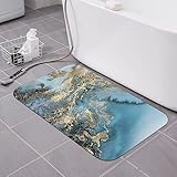 NOGRAX Marmor-bedruckte Kieselgur-Matte, rutschfest, schnell trocknend, Bodenmatte, saugfähig, Untertürmatte für Badezimmer, Badewanne, Dusche, 39,9 x 60 cm
