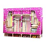 WIQUYBML Kleiderschrank zum Aufhängen, Aufbewahrungsregal aus Segeltuch mit Staubtuch, Schließfächer für Kleidung, Spielzeug, Schuhaufbewahrung, Oxford-Stoff-Kleiderschrank/C (D)