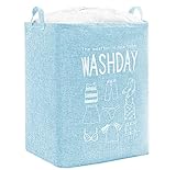 TRIXES 75L Blauer Stoff Wäschekorb Wäschekorb Tasche mit Griffen für Schlafzimmer, Badezimmer, Waschküche & mehr - Faltbarer Wäschekorb - Perfekt für Kinder und Studenten (Blau)