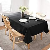 Amazon Brand - Umi Tischdecke Wasserabweisend Tischdecke Lotuseffekt Tischtücher 140x200 cm Schwarz