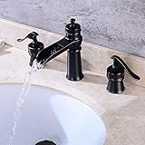 Wasserhähne, Vollkupfer-Waschtischarmatur, Drei-Loch-Wasserhahn, antikes Badezimmer, heißer und kalter Wasserhahn, Wasserfall-Wasserhahn, dreiteiliger Retro-Wasserhahn Fashionable