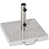 Outsunny Mobiler Sonnenschirmständer Schirmständer Ständer Schirmfuß 25kg, Marmor+Edelstahl, 42x42x36cm (Modell2)
