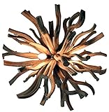 Licht-Erlebnisse Kunstvolle Hängelampe Treibholz Ø 65 cm 4x E14 Handarbeit Unikat Holz Pendelleuchte Esszimmer Wohnzimmer