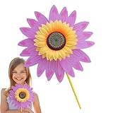 Sonnenblumen-Windmühle - 28CM Winddrehende kleine Sonnenblumen-Windräder | Dekoratives Kinderspielzeug in leuchtenden Farben mit 3D-Struktur für Rasen, Hof, Park, Spaß im Freien, Garten Pacienjo